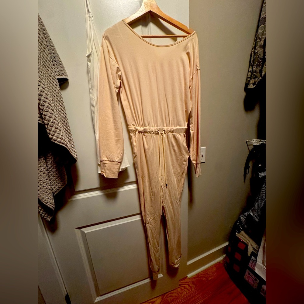 Lovers and friends cozy long sleeve romper in cream